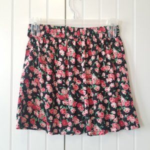 Black Floral Skirt - Size Medium